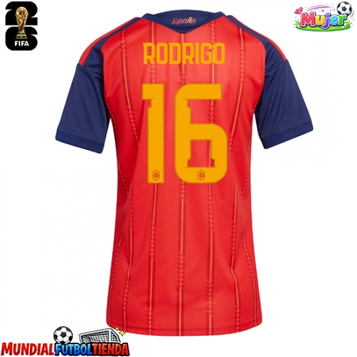 Camiseta España Rodri Hernandez #16 Primera Equipación Replica Mundial 2026 para mujer mangas cortas